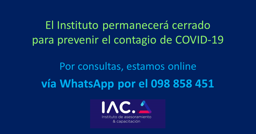 Estamos Online por el WhatsApp 598 858 451